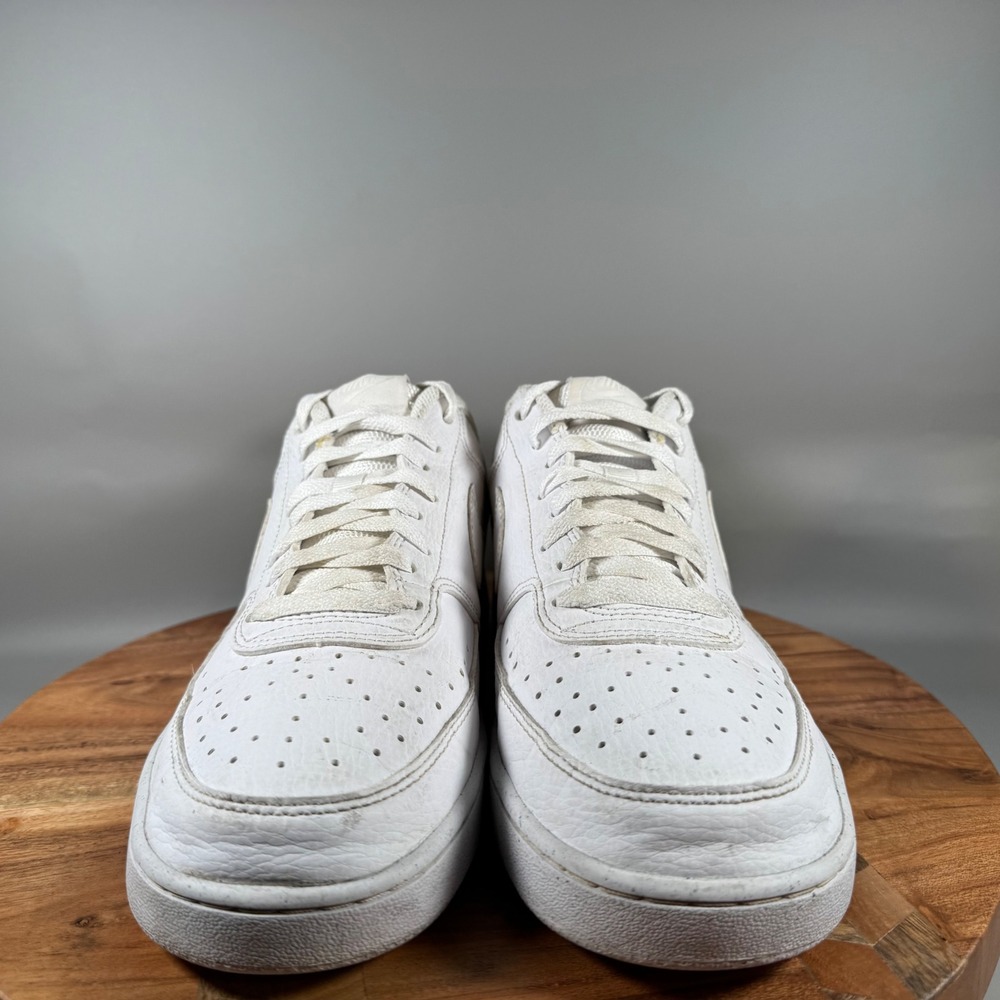 Nike Court Vision Low Men's White Leather Sneakers DH2987 100 Size 9.5 - Picture 2 of 8